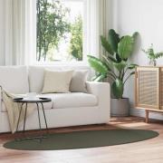 vidaXL Områdesmattor Oval HUARTE Skogsgrön 100 x 200 cm 100% Polyester