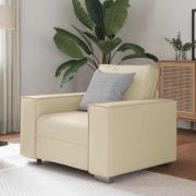 vidaXL Soffa Stolen 59 cm med kudde Kräm Konstläder