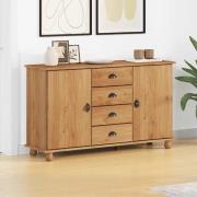 vidaXL Sideboard med låda ASKIM Brun 133.5 x 40 x 79 cm Massiv furu
