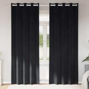 vidaXL Gardiner med gardiner 2 pcs Svart 140 x 225 cm Sammet