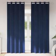 vidaXL Mörkläggningsgardiner 2 pcs Mörkblå 140 x 245 cm Sammet