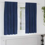 vidaXL Gardiner med gardiner 2 pcs Mörkblå 140 x 175 cm Sammet