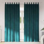 vidaXL Mörkläggningsgardiner 2 pcs Mörkgrön 140 x 260 cm Sammet