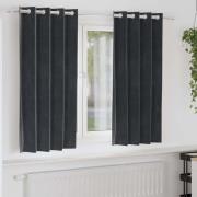 vidaXL Gardiner med gardiner 2 pcs Mörkgrå 140 x 175 cm Sammet