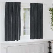 vidaXL Gardiner med gardiner 2 pcs Mörkgrå 140 x 175 cm Sammet