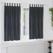 vidaXL Gardiner med gardiner 2 pcs Mörkgrå 140 x 175 cm Sammet