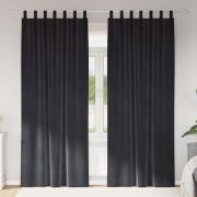 vidaXL Mörkläggningsgardiner 2 pcs Mörkgrå 140 x 260 cm Sammet