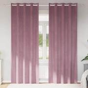 vidaXL Mörkläggningsgardiner 2 pcs Mörkrosa 140 x 225 cm Sammet