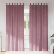vidaXL Gardiner med gardiner 2 pcs Mörk rosa 140 x 225 cm Sammet