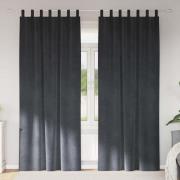 vidaXL Gardiner med gardiner 2 pcs Ljusgrå 140 x 260 cm Sammet