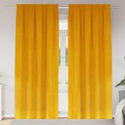 vidaXL Gardiner med gardiner 2 pcs senapsgul 140 x 225 cm Sammet