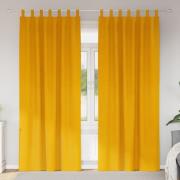 vidaXL Gardiner med gardiner 2 pcs senapsgul 140 x 225 cm Sammet
