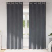 vidaXL Gardiner med gardiner 2 pcs Ljusgrå 140 x 225 cm Sammet