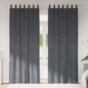 vidaXL Gardiner med gardiner 2 pcs Ljusgrå 140 x 245 cm Sammet