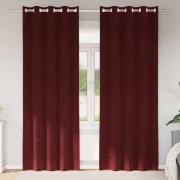 vidaXL Gardiner med gardiner 2 pcs Vinröd 140 x 245 cm Sammet