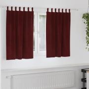 vidaXL Gardiner med gardiner 2 pcs Vinröd 140 x 140 cm Sammet