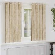 vidaXL Gardiner med gardiner 2 pcs Kräm 175 x 140 cm Sammet
