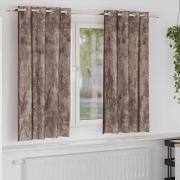 vidaXL Gardiner med gardiner 2 pcs Cappuccino 175 x 140 cm Sammet