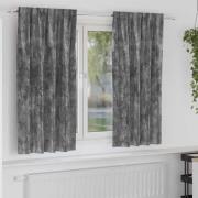 vidaXL Gardiner med gardiner 2 pcs Grå 175 x 140 cm Sammet