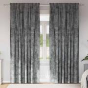 vidaXL Gardiner med gardiner 2 pcs Grå 225 x 140 cm Sammet