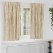 vidaXL Gardiner med gardiner 2 pcs Kräm 175 x 140 cm Sammet