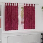 vidaXL Sammetsgardiner med gardiner 2 pcs Vinröd 140 x 140 cm Sammet