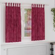 vidaXL Gardiner med gardiner 2 pcs Vinröd 175 x 140 cm Sammet