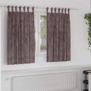 vidaXL Sammetsgardiner med gardiner 2 pcs Brun 140 x 140 cm Sammet