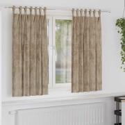 vidaXL Gardiner med gardiner 2 pcs champagne 175 x 140 cm Sammet