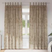vidaXL Sammetsgardiner 2 pcs champagne 245 x 140 cm Sammet