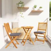 vidaXL Trädgårds Bistro Set 3 pcs Brun massivt akacia