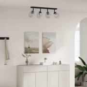 vidaXL Takspotlight Svart 73.5 x 13 x 26 cm Glas och Metall