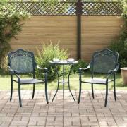 vidaXL Trädgård Stol 2 pcs Grön 55 x 56.5 x 91cm Aluminium