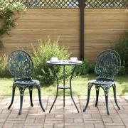 vidaXL Trädgårds Bistro Set 3 pcs Grön Aluminium