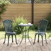 vidaXL Trädgårds Bistro Set 3 pcs Grön Aluminium