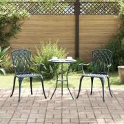 vidaXL Trädgård Stol 2 pcs Grön 55 x 56.5 x 91cm Aluminium