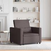 vidaXL Enkel Soffbed Reclining med hjul Mörkbrun 90 x 165 x 87 cm tyg