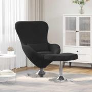 vidaXL Äggstol med Fotpall Svart 63 x 73 x 90 cm Sammet