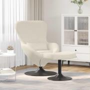 vidaXL Äggstol med Fotpall Kräm 63 x 73 x 90 cm Sammet