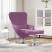 vidaXL Äggstol med Fotpall Lila 63 x 73 x 90 cm Sammet