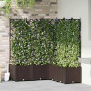 vidaXL Trädgårdsplanterare med trellis 5 pcs Brun 120 x 120 x 143 cm