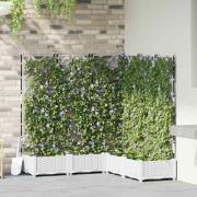 vidaXL Trädgårdsplanterare med trellis 5 pcs Vit 120 x 120 x 125.5 cm