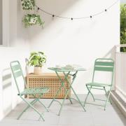 vidaXL Fällstol för trädgård 2 pcs Grön 55 x 56.5 x 91cm Stål