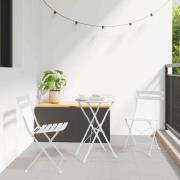 vidaXL Fällstol för trädgård Hopfällbar 2 pcs Vit 42 x 46 x 82 cm Stål
