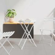 vidaXL Bistrobord Vit Ø50x71 cm Pulverlackerad stål