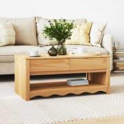 vidaXL Kaffeebord med låda Drammen Ek 99 x 55 x 45 cm Massiv furu
