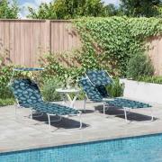 vidaXL Solstol 2-person 2 pcs Grön 58 x 188 x 77cm tyg