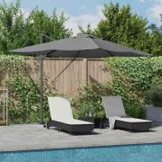 vidaXL Kantilever Roma Parasoll Antracit och svart 352 x 251 x 265 cm