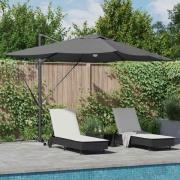 vidaXL Kantilever Roma Parasoll Antracit och svart 352 x 251 x 265 cm