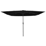 vidaXL Trädgårdsparasol Svart 295 x 295 x 245 cm Polyester och Stål